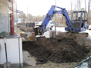 Återläggning singel framför vinkelelement